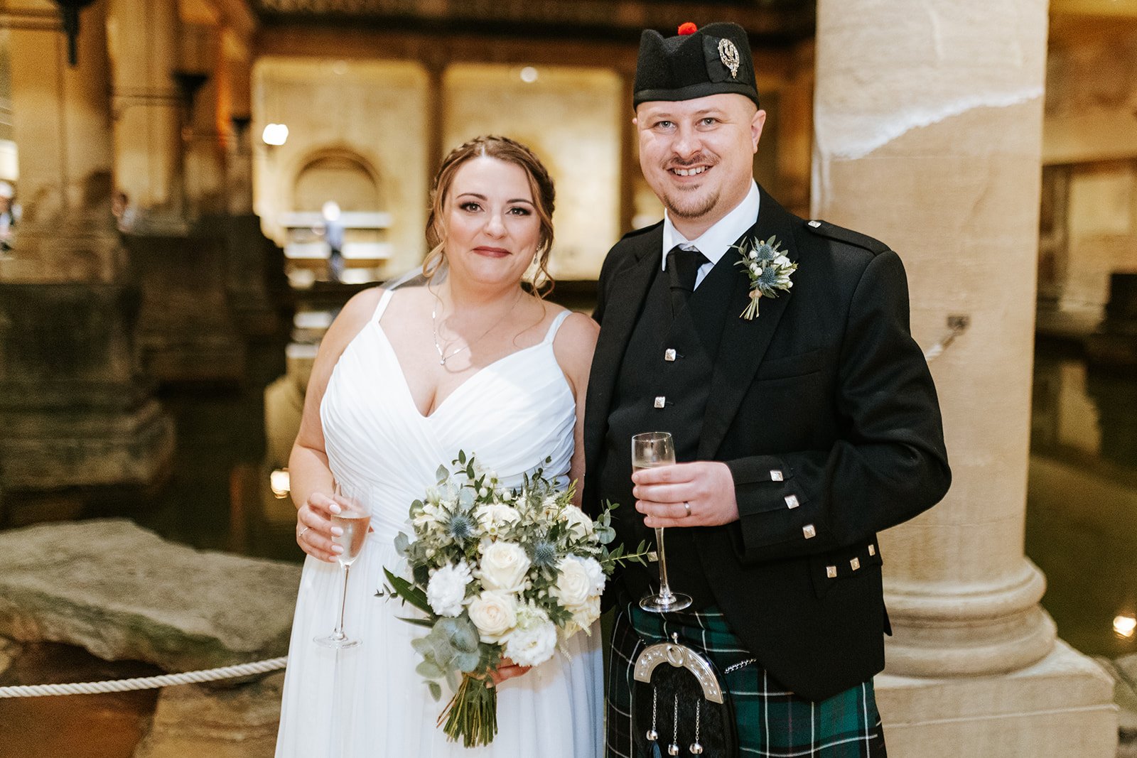 Bride and Groom - Roman Baths, Rachel & Robert - Blog Feature photo